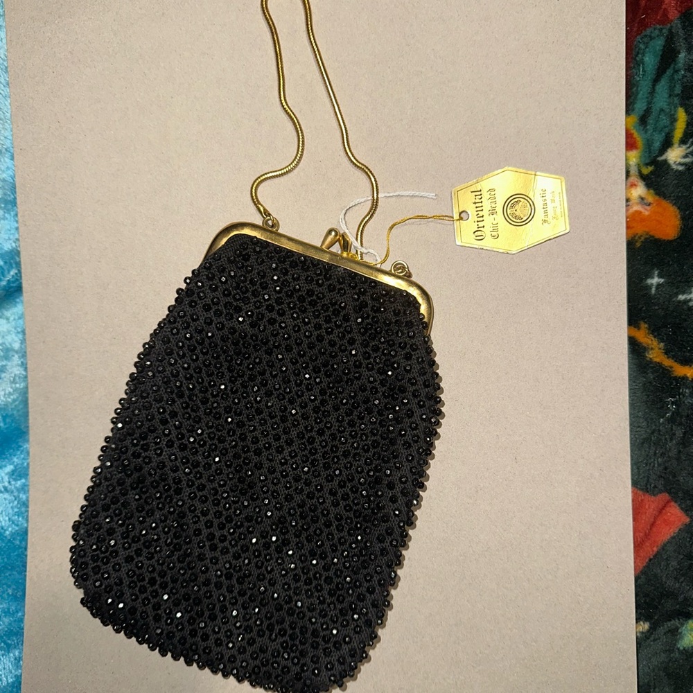 Oriental Chic-Beaded Elegant Black Evening Bag